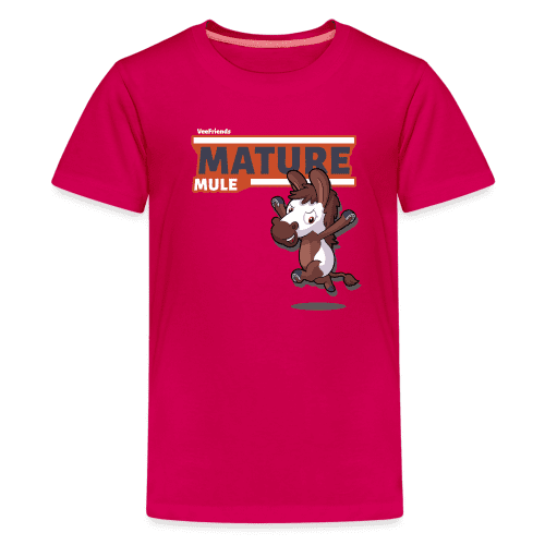 Mature Mule Character Comfort Kids Tee - dark pink