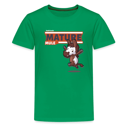 Mature Mule Character Comfort Kids Tee - kelly green