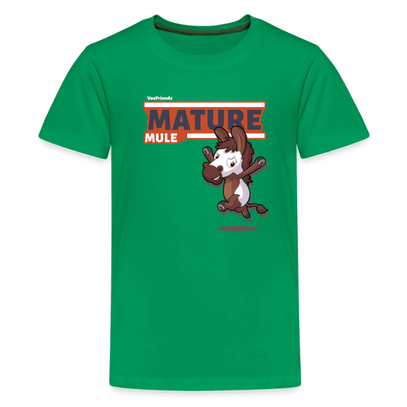 Mature Mule Character Comfort Kids Tee - kelly green