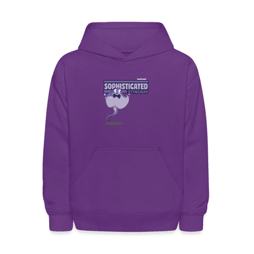 Sophisticated Stingray Character Comfort Kids Hoodie - purple