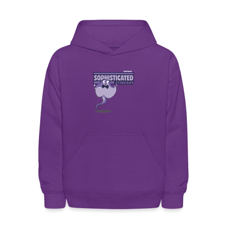 Sophisticated Stingray Character Comfort Kids Hoodie - purple