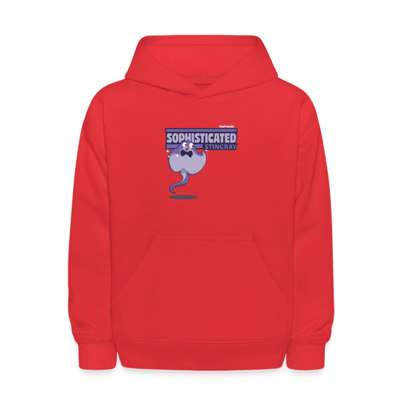 Sophisticated Stingray Character Comfort Kids Hoodie - red