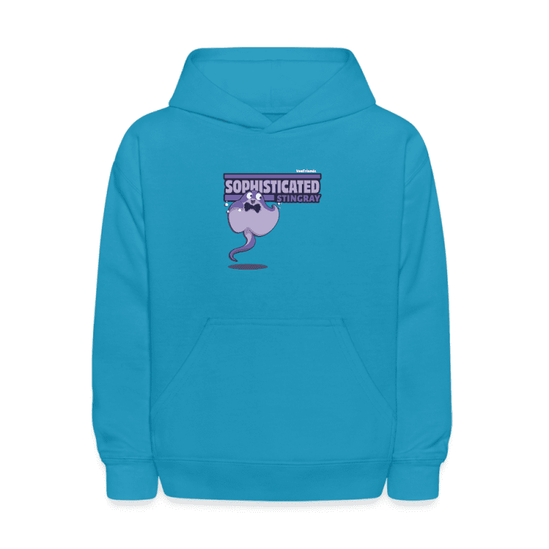 Sophisticated Stingray Character Comfort Kids Hoodie - turquoise