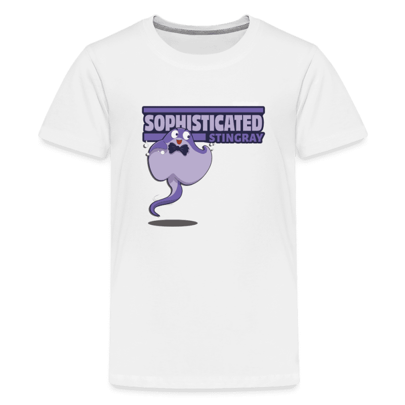 Sophisticated Stingray Character Comfort Kids Tee - white