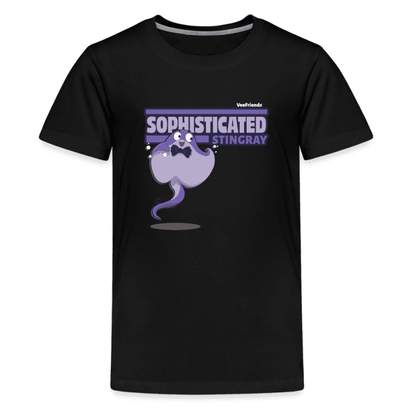 Sophisticated Stingray Character Comfort Kids Tee - black