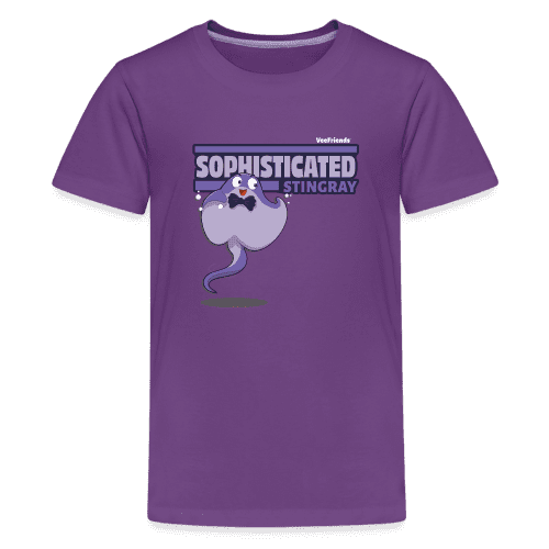 Sophisticated Stingray Character Comfort Kids Tee - purple