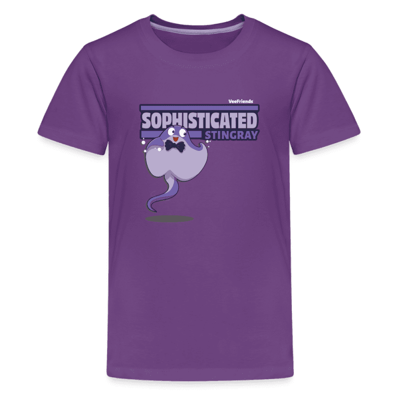 Sophisticated Stingray Character Comfort Kids Tee - purple