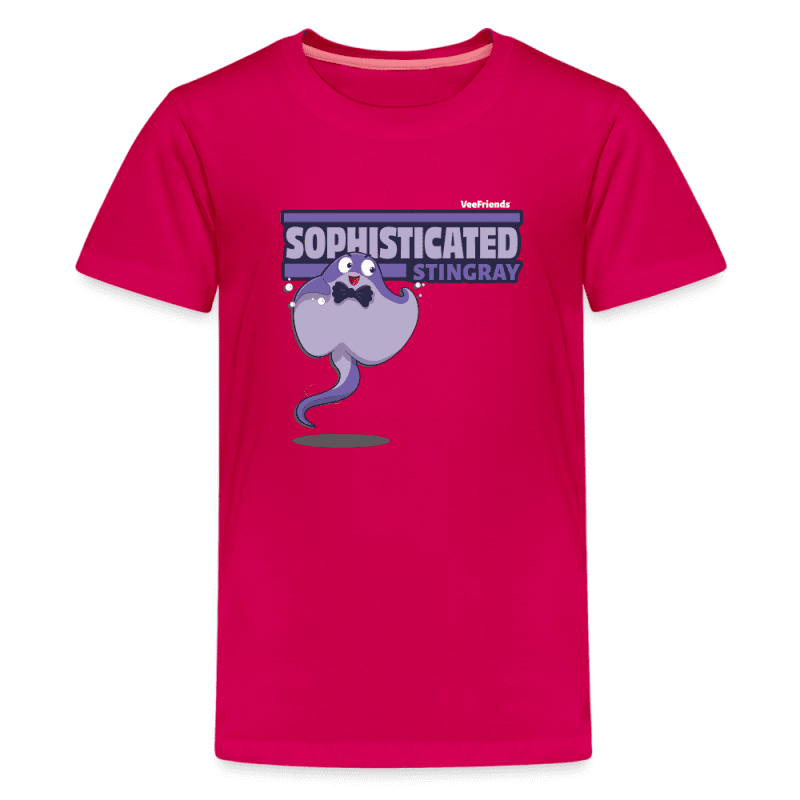 Sophisticated Stingray Character Comfort Kids Tee - dark pink