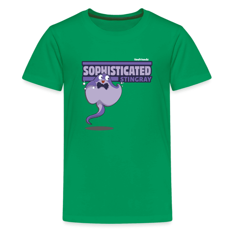 Sophisticated Stingray Character Comfort Kids Tee - kelly green