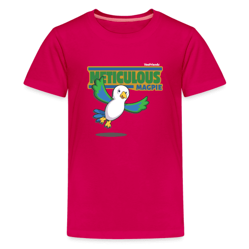 Meticulous Magpie Character Comfort Kids Tee - dark pink