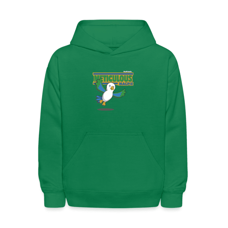 Meticulous Magpie Character Comfort Kids Hoodie - kelly green