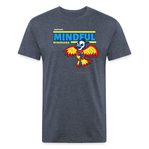 Mindful Minokawa Character Comfort Adult Tee - heather navy