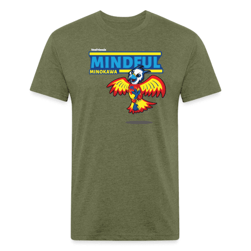 Mindful Minokawa Character Comfort Adult Tee - heather military green