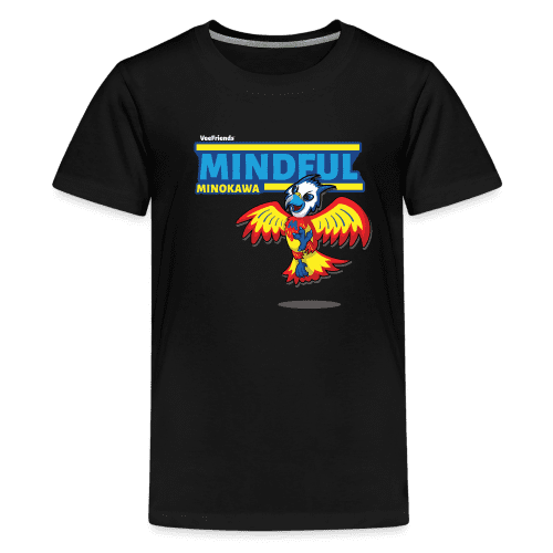 Mindful Minokawa Character Comfort Kids Tee - black