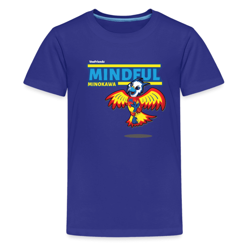 Mindful Minokawa Character Comfort Kids Tee - royal blue