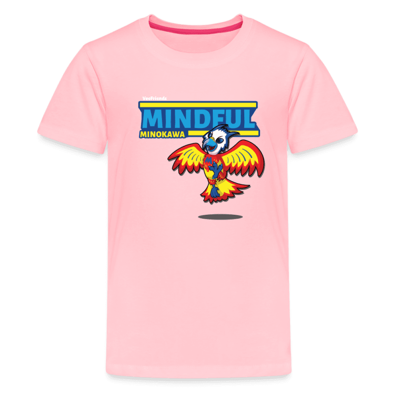 Mindful Minokawa Character Comfort Kids Tee - pink