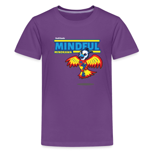 Mindful Minokawa Character Comfort Kids Tee - purple