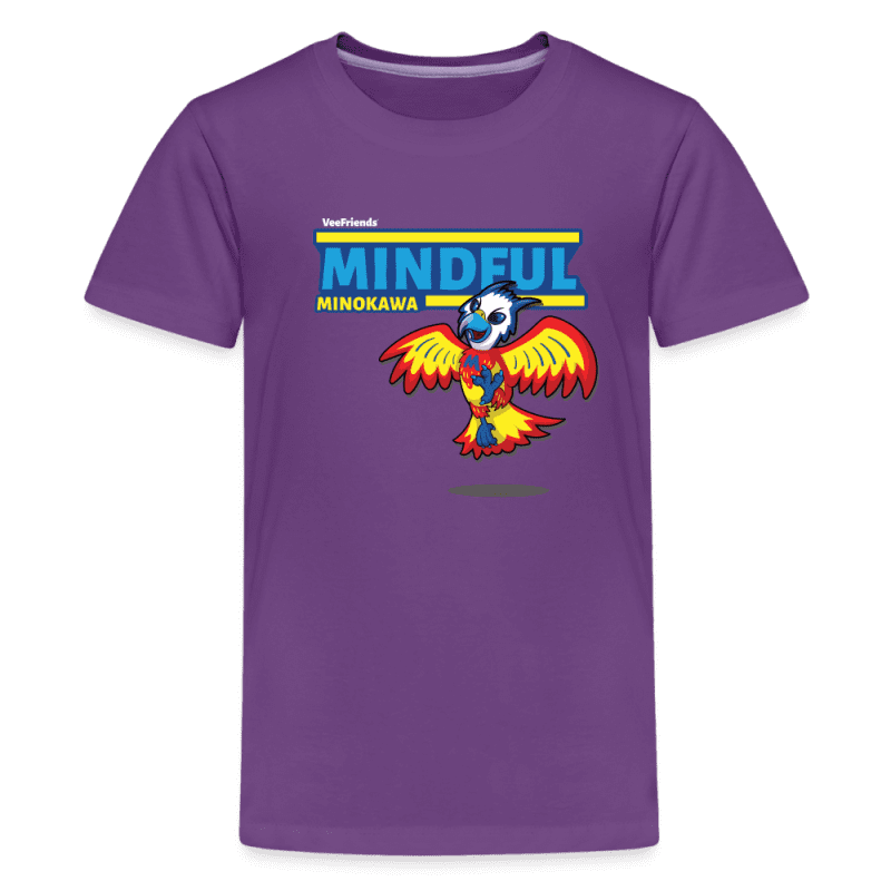 Mindful Minokawa Character Comfort Kids Tee - purple