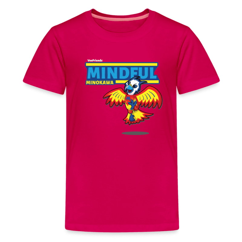 Mindful Minokawa Character Comfort Kids Tee - dark pink