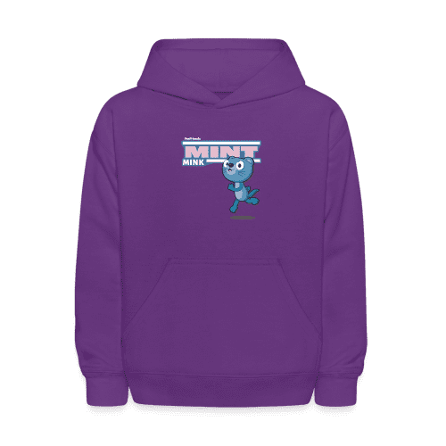 Mint Mink Character Comfort Kids Hoodie - purple