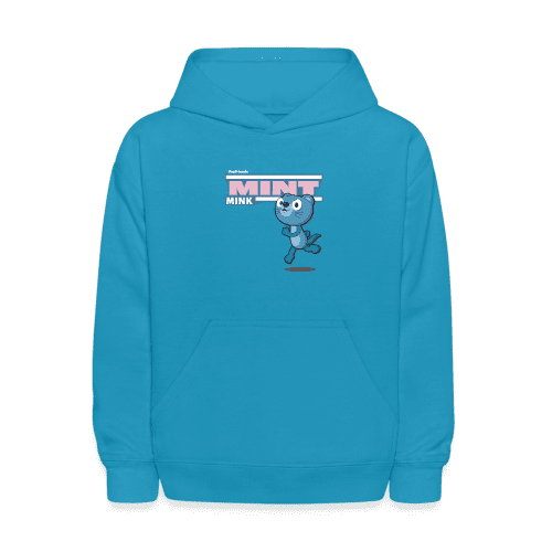 Mint Mink Character Comfort Kids Hoodie - turquoise