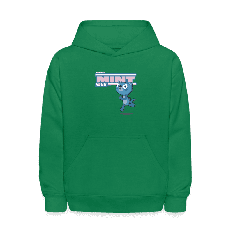 Mint Mink Character Comfort Kids Hoodie - kelly green