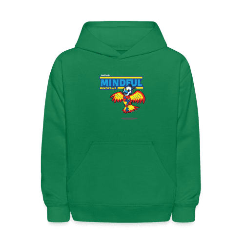 Mindful Minokawa Character Comfort Kids Hoodie - kelly green