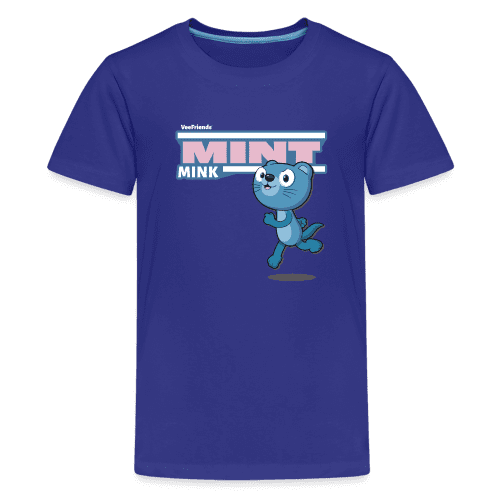 Mint Mink Character Comfort Kids Tee - royal blue