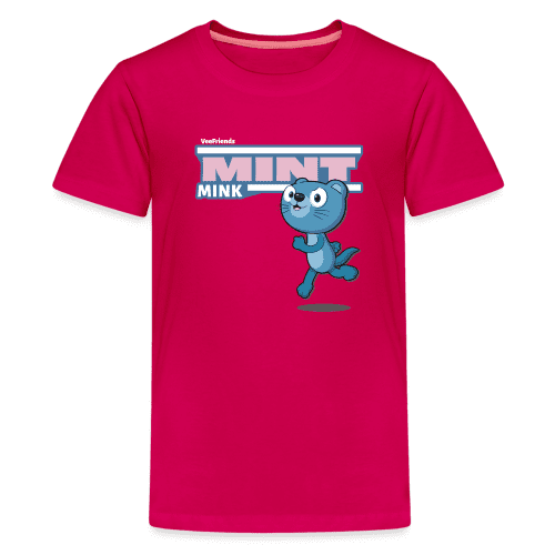 Mint Mink Character Comfort Kids Tee - dark pink