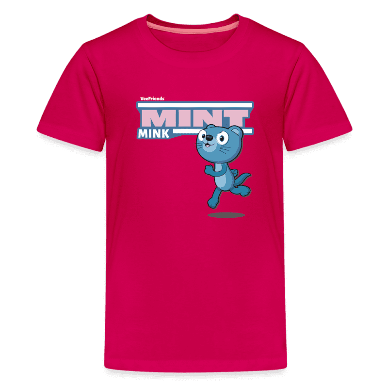 Mint Mink Character Comfort Kids Tee - dark pink