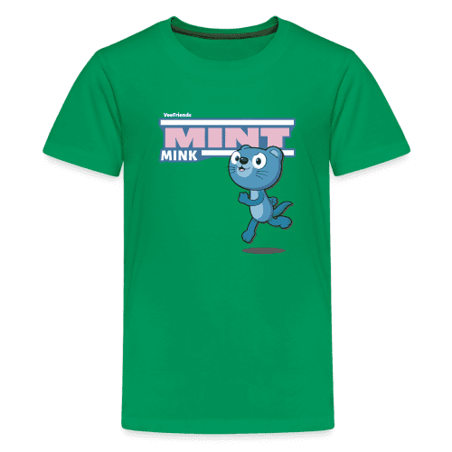 Mint Mink Character Comfort Kids Tee - kelly green