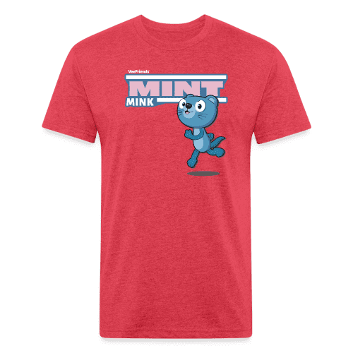 Mint Mink Character Comfort Adult Tee - heather red