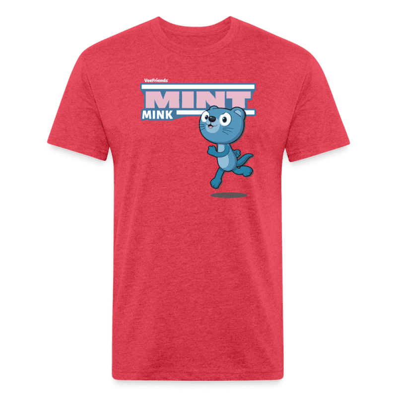 Mint Mink Character Comfort Adult Tee - heather red