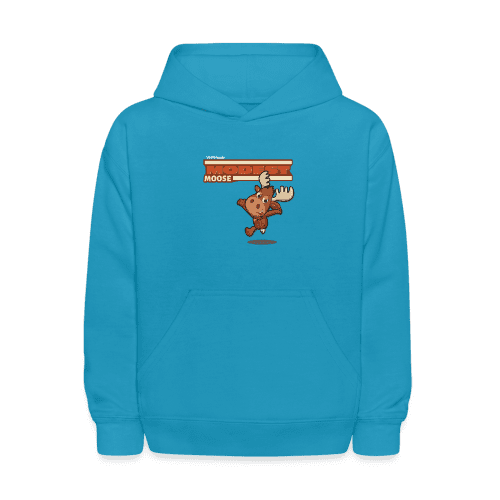 Modest Moose Character Comfort Kids Hoodie - turquoise