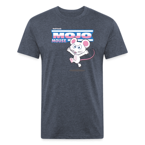 Mojo Mouse Character Comfort Adult Tee - heather navy