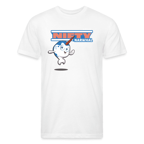 Nifty Narwhal Character Comfort Adult Tee - white