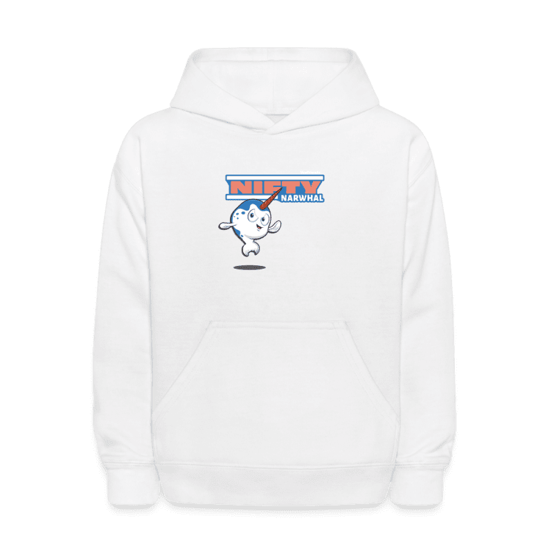 Nifty Narwhal Character Comfort Kids Hoodie - white