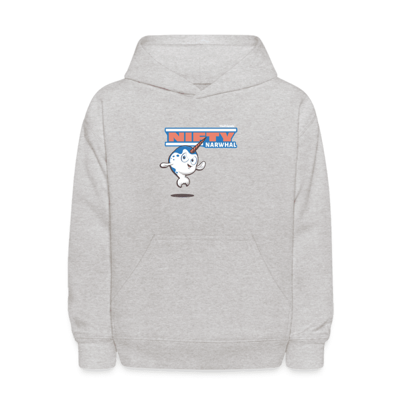 Nifty Narwhal Character Comfort Kids Hoodie - heather gray