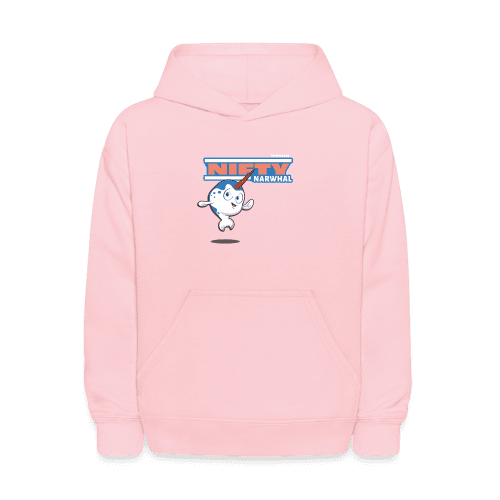 Nifty Narwhal Character Comfort Kids Hoodie - pink