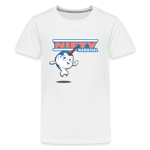 Nifty Narwhal Character Comfort Kids Tee - white