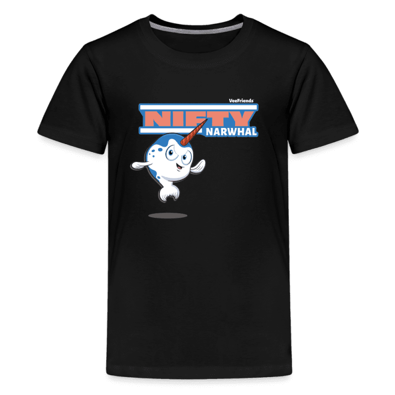 Nifty Narwhal Character Comfort Kids Tee - black