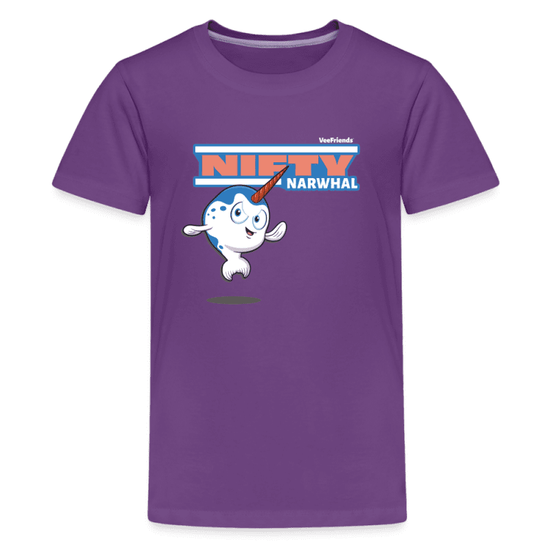 Nifty Narwhal Character Comfort Kids Tee - purple