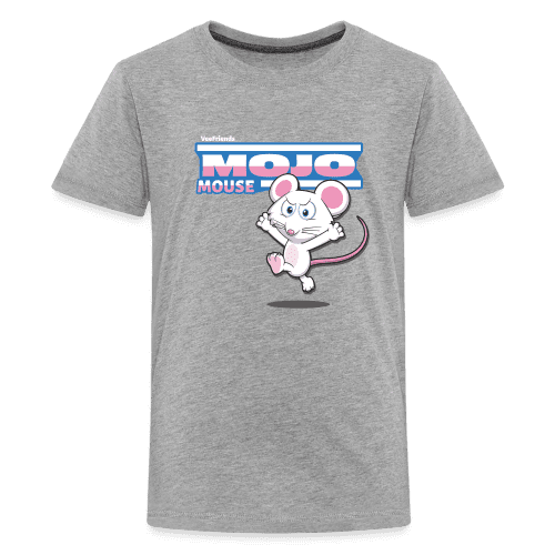 Mojo Mouse Character Comfort Kids Tee - heather gray