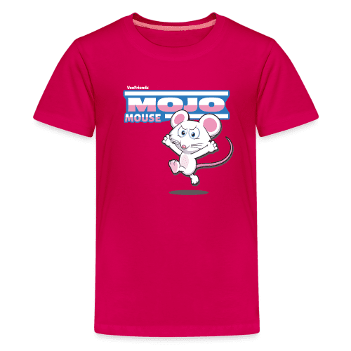 Mojo Mouse Character Comfort Kids Tee - dark pink