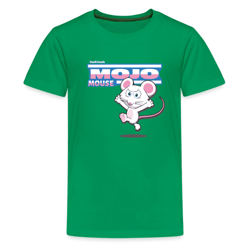 Mojo Mouse Character Comfort Kids Tee - kelly green