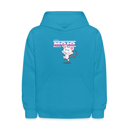 Mojo Mouse Character Comfort Kids Hoodie - turquoise