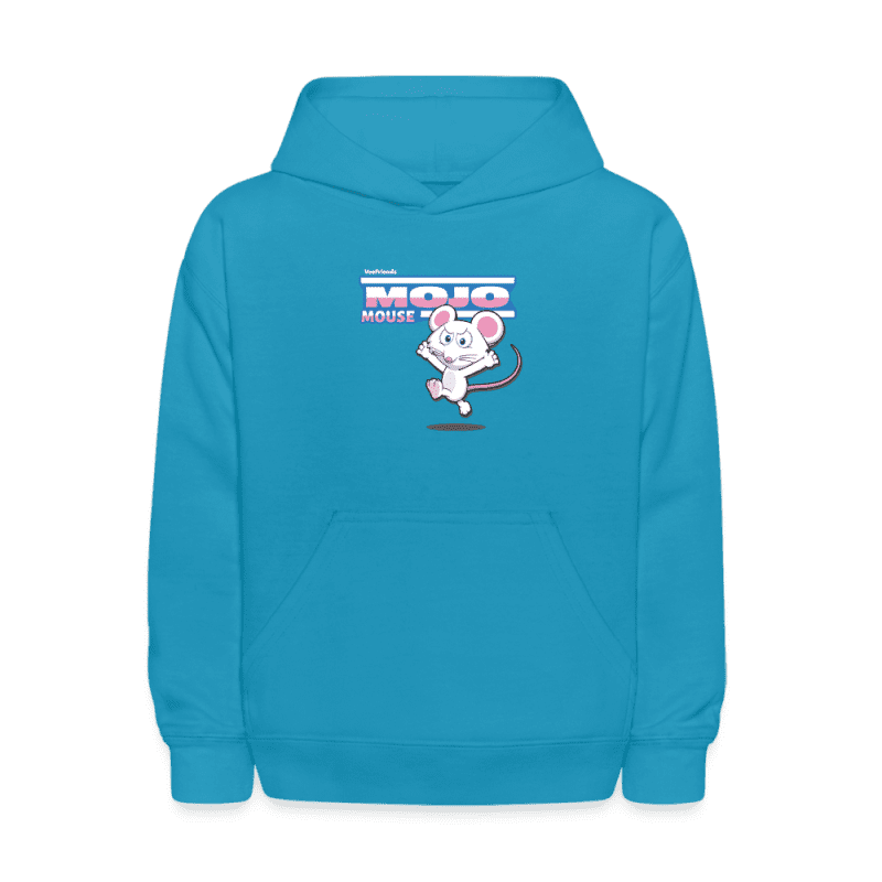 Mojo Mouse Character Comfort Kids Hoodie - turquoise