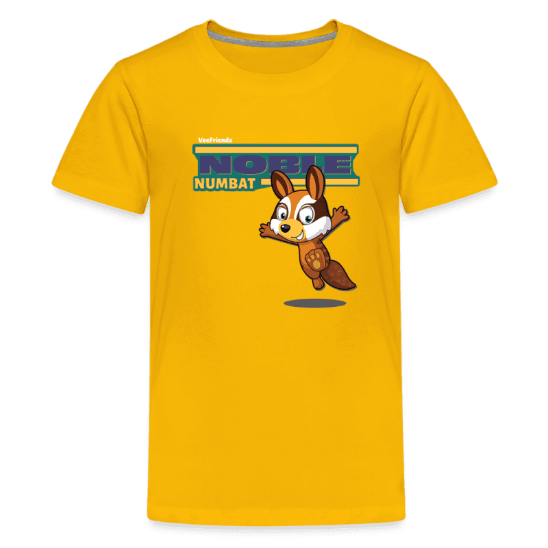 Noble Numbat Character Comfort Kids Tee - sun yellow