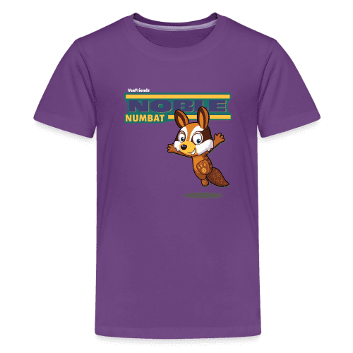 Noble Numbat Character Comfort Kids Tee - purple