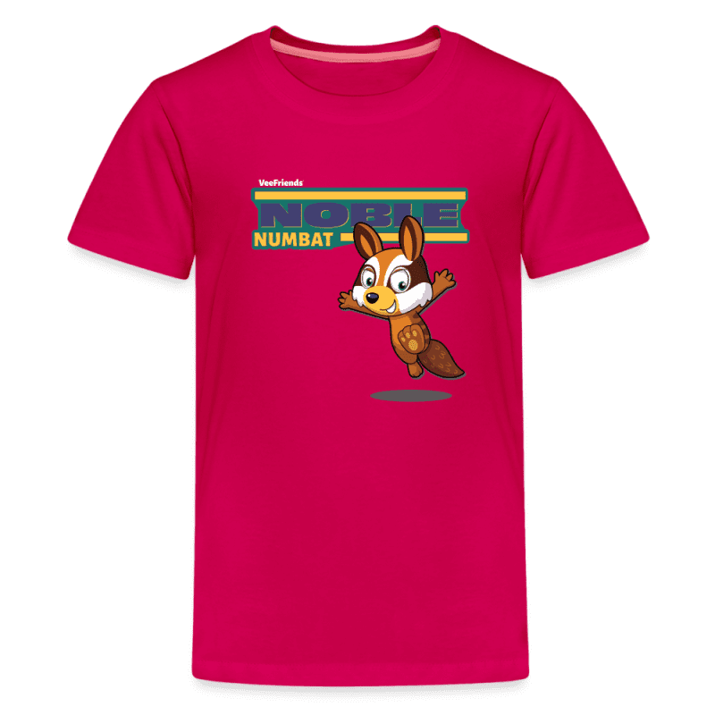 Noble Numbat Character Comfort Kids Tee - dark pink